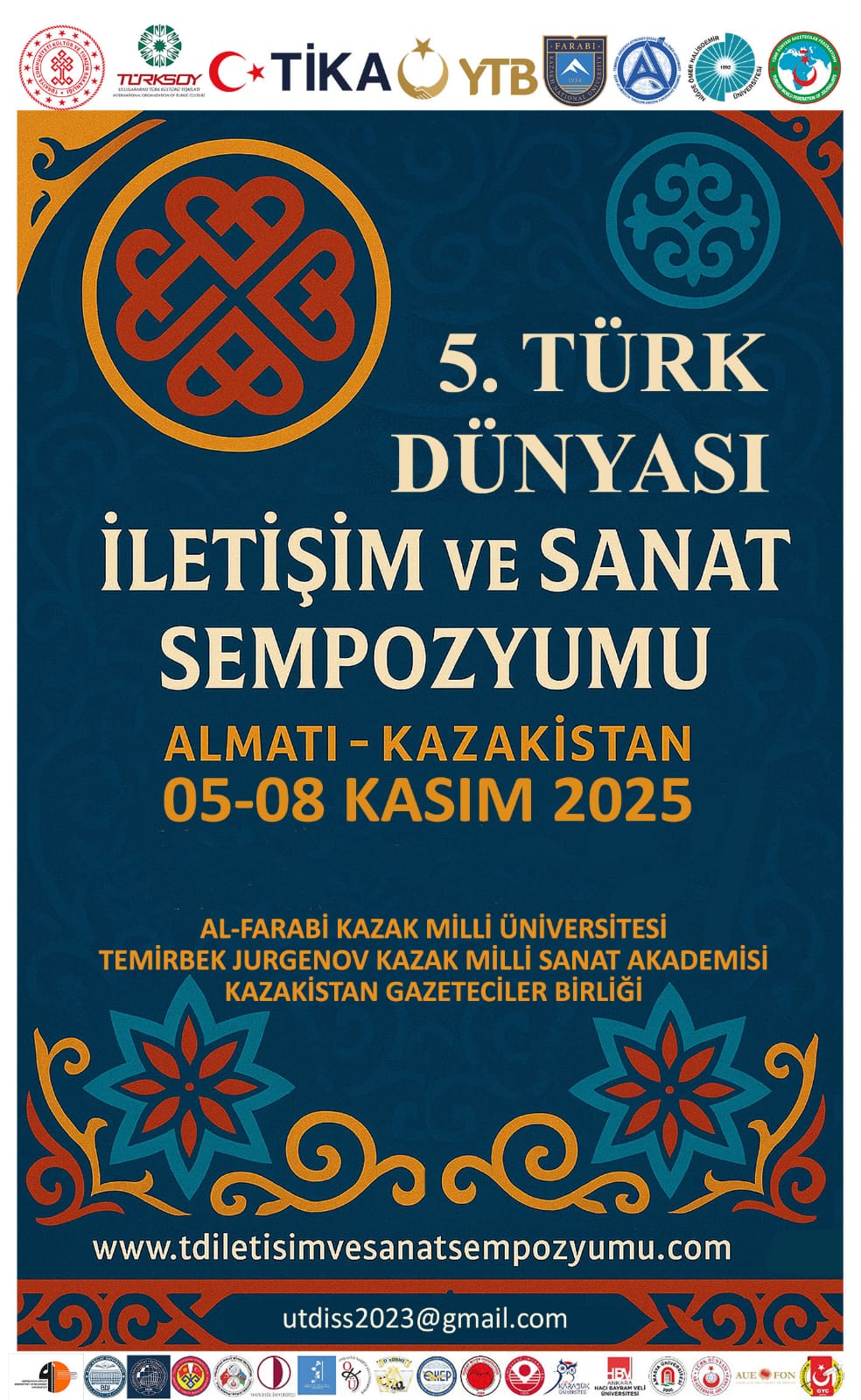 5.Uluslararası Türk Dünyası İletişim ve Sanat Sempozyumu Kasım 2025’te Kazakistan’da Gerçekleşecek