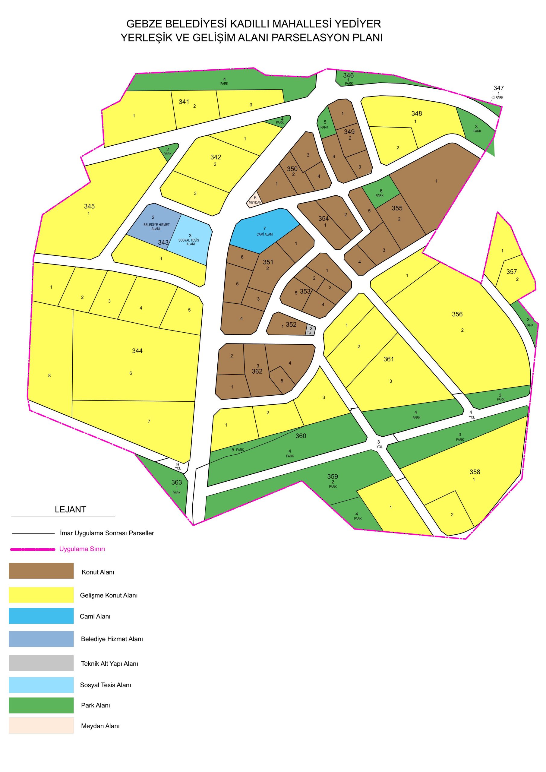 KADILLI MAHALLESİ YEDİYER’DE 11 HEKTAR ALANDA İMAR UYGULAMASI TAMAMLANDI